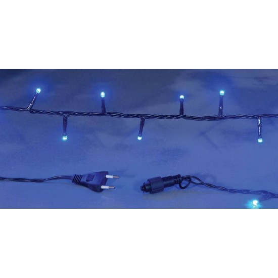 100Led Επεκτεινόμενα Λαμπάκια Με Πράσινο Καλώδιο/Μπλέ Λαμπάκι 6,50 Μέτρα