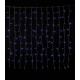 240Led Συμμετρική Κουρτίνα Με 8 Προγράμματα 200 x 100(h)cm,Διάφανο Καλώδιο/Μπλέ Λαμπάκι
