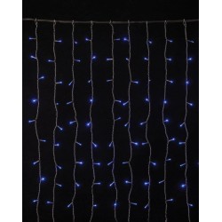 360Led Συμμετρική Κουρτίνα Με 8 Προγράμματα 200 x 200(H)cm,Διάφανο Καλώδιο/Μπλέ Λαμπάκι