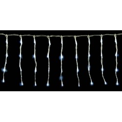 Συμμετρική Κουρτίνα 200Led Με 8 Προγράμματα, Διάφανο Καλώδιο, Λευκο( Του Πάγου) Λαμπάκι 500 X 40cm