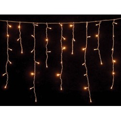 100Led Ασύμμετρη Κουρτίνα Με Επέκταση 200 x 70(h)cm,Διάφανο Καλώδιο/Λευκό Λαμπάκι