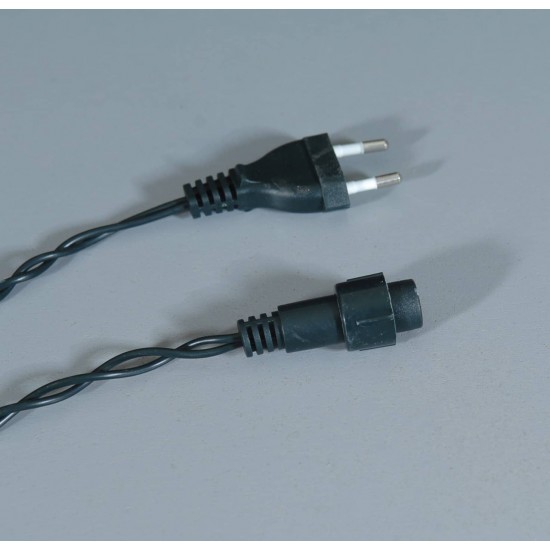 360Led Συμμετρική Κουρτίνα Με Επέκταση 200 x 200(H)cm,Πράσινο Καλώδιο/Λευκό Λαμπάκι