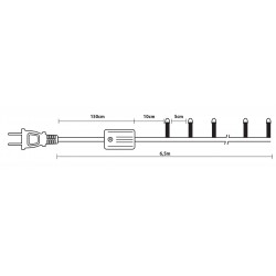 100Led Λαμπάκια Με Πρόγραμμα ,Πράσινο Καλώδιο/Θερμό (Warm) Λαμπάκι ,6,5 Μέτρα