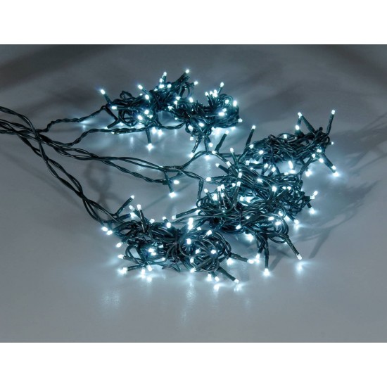 216Led Λαμπάκια Χταπόδι Με Μετασχηματιστή Ip44 Και Πρόγραμμα,Πράσινο Καλώδιο/Λευκό Λαμπάκι,2,52 Μέτρα