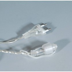 240Led Συμμετρική Κουρτίνα Με Επέκταση 200 x 70(H)cm,Διάφανο Καλώδιο/Λευκό Λαμπάκι