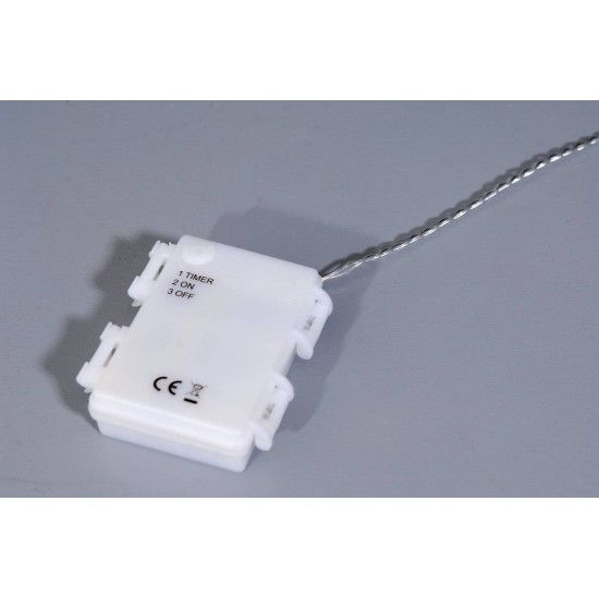 200Led Ασύμμετρη Κουρτίνα Μπαταρίας ΑΑ Με Χρονοδιακόπτη Διάφανο Καλώδιο/Λευκό Λαμπάκι 300 x 70(h)cm.ip44