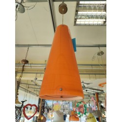 Κρεμαστό φωτιστικό μονόφωτο κωνικό πορτοκαλί