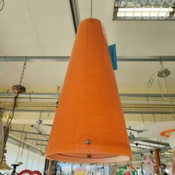 Κρεμαστό φωτιστικό μονόφωτο κωνικό πορτοκαλί