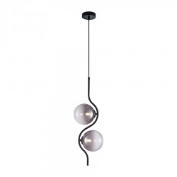 WAVE - Κρεμαστό Δίφωτο Φωτιστικό σε Μαύρο Χρώμα