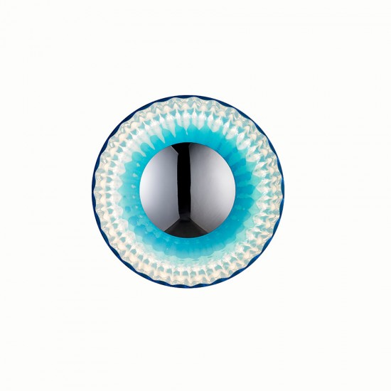 IRIDA - Γυάλινο Επιτοίχιο Φωτιστικό - Απλίκα σε Μπλε Χρώμα