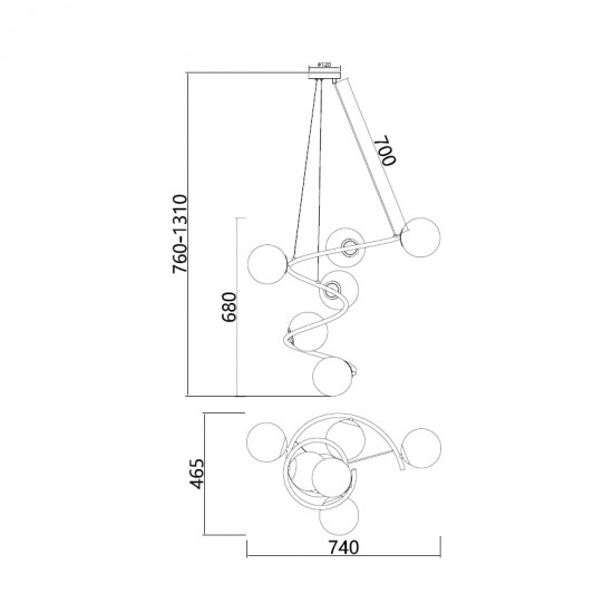 ΕΞΑΦΩΤΟ-ΚΡΕΜΑΣΤΟ ΦΩΤΙΣΤΙΚΟ-ΚΩΔ. WAVE-6P-BL