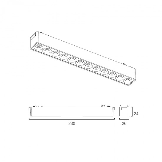 ΦΩΤΙΣΤΙΚΑ-ΓΡΑΜΜΙΚΑ-ΜΑΓΝΗΤΙΚΗΣ ΡΑΓΑΣ-48V-ΜΑΥΡΟ ΧΡΩΜΑ-ARION-12G-SM
