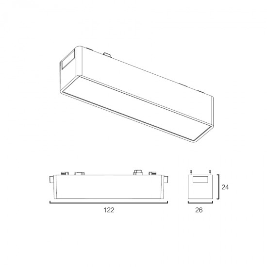 ΦΩΤΙΣΤΙΚΑ-ΓΡΑΜΜΙΚΑ-ΜΑΓΝΗΤΙΚΗΣ ΡΑΓΑΣ-48V-ΜΑΥΡΟ ΧΡΩΜΑ-ARION-5FL