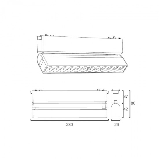 ΦΩΤΙΣΤΙΚΑ-ΓΡΑΜΜΙΚΑ-ΜΑΓΝΗΤΙΚΗΣ ΡΑΓΑΣ-48V-ΜΑΥΡΟ ΧΡΩΜΑ-ARION-12GR-W