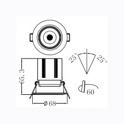 ΣΠΟΤ ΦΩΤΙΣΤΙΚΟ ΧΩΝΕΥΤΟ-ΚΩΔ. ROTA-60 ΣΠΟΤ ΦΩΤΙΣΤΙΚΟ ΧΩΝΕΥΤΟ-ΚΩΔ. ROTA-60