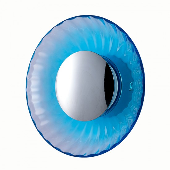 IRIDA - Γυάλινο Επιτοίχιο Φωτιστικό - Απλίκα σε Μπλε Χρώμα