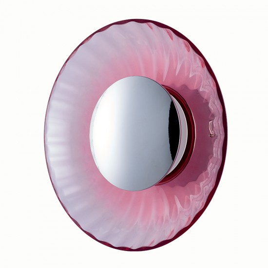 IRIDA - Γυάλινο Επιτοίχιο Φωτιστικό - Απλίκα σε Ροζ Χρώμα