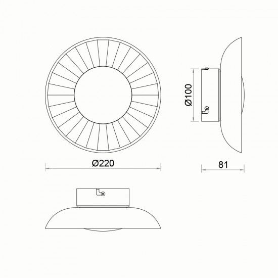 IRIDA - Γυάλινο Επιτοίχιο Φωτιστικό - Απλίκα σε Μελί Χρώμα