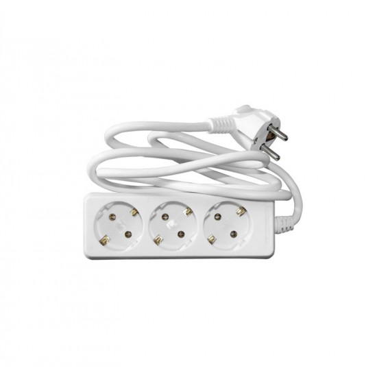 ΠΟΛΥΠΡΙΖΟ ΜΕ ΚΑΛΩΔΙΟ 3x1mm² 1.5μ 3 ΣΟΥΚΟ ΛΕΥΚΟ