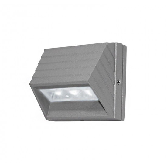 LED ΦΩΤΙΣΤΙΚΟ ΑΛΟΥΜΙΝΙΟΥ ΕΞΩΤΕΡΙΚΟ ΚΥΡΤΟ 1W ΨΥΧΡΟ ΓΚΡΙ