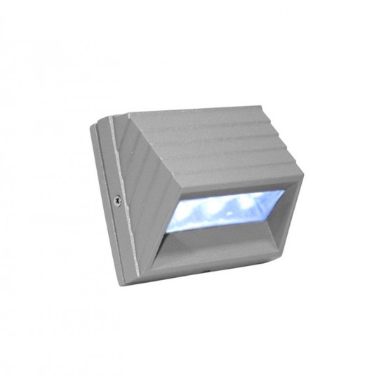 LED ΦΩΤΙΣΤΙΚΟ ΑΛΟΥΜΙΝΙΟΥ ΕΞΩΤΕΡΙΚΟ ΚΥΡΤΟ 1W ΜΠΛΕ ΓΚΡΙ