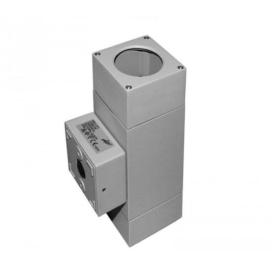 ΣΠΟΤ ΑΛΟΥΜ ΔΙΠΛΗΣ ΚΑΤΕΥΘ.ΤΕΤΡΑΓΩΝ.63x63mm ΕΠΙΤΟΙΧΟ GU10 ΓΚΡΙ