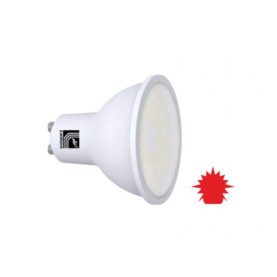 LED ΛΑΜΠΑ GU10 5W 230V 105° ΚΟΚΚΙΝΟ