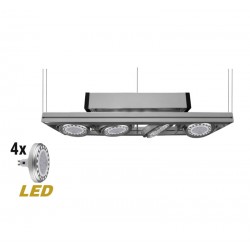 ΦΩΤΙΣΤΙΚΟ ΑΝΑΡΤΗΣΕΩΣ ΝΤΙΖΑΣ GU10 LED 4X12W ΠΛΗΡΕΣ ΓΚΡΙ