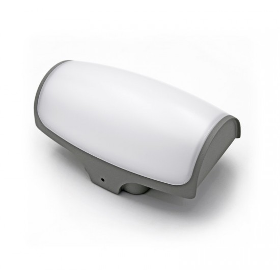 LED ΑΠΛΙΚΑ ΑΛΟΥΜΙΝΙΟΥ ΟΡΘΟΓΩΝΙΑ ΟΒΑΛ 12W 3000K ΙΡ54 ΓΚΡΙ