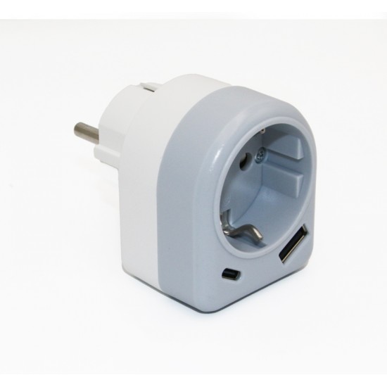 ΤΑΧΥΦΟΡΤΙΣΤΗΣ ΦΙΣ ΣΟΥΚΟ ΘΗΛΥΚΟ&USB+TYPEC ΘΥΡΕΣ 18W 16A ΓΚΡΙ