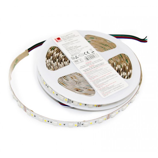 ΤΑΙΝΙΑ LED ΑΥΤΟΚ.5m 24VDC 18W/m 120LED/m 5050 RGB+ΛΕΥΚΟ IP54