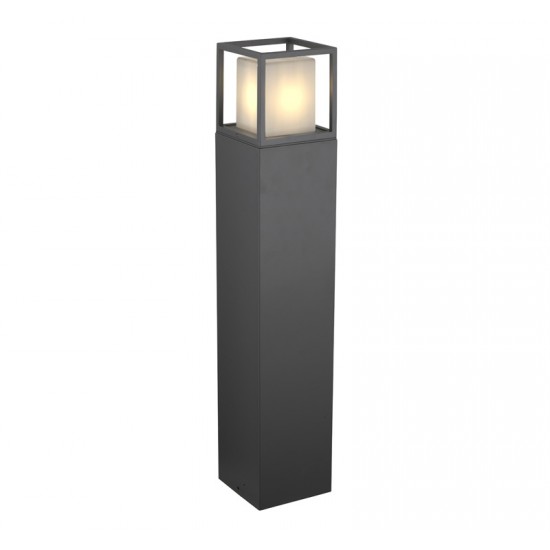 ΚΟΛΩΝΑ ΑΛΟΥΜΙΝΙΟΥ ΤΕΤΡΑΓΩΝΗ D150X150mm h80cm ΝΤΟΥΙ Ε27 ΓΡΑΦΙΤΗΣ