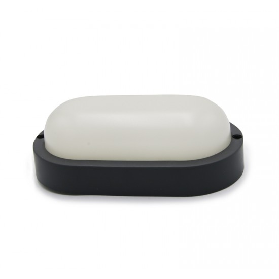 LED ΑΠΛΙΚΑ PC ΟΒΑΛ 160x90mm 8W 4000K IP54 ΓΚΡΙ ΣΚΟΥΡΟ