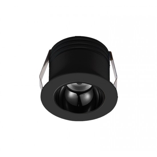 LED ΣΠΟΤ ΧΩΝΕΥΤΟ ΑΛΟΥΜΙΝΙΟΥ 3W 50° 230V 3000K ΜΑΥΡΟ