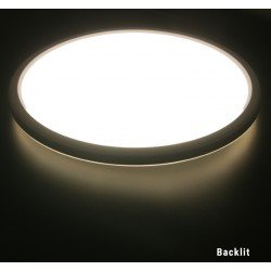 LED ΠΛΑΦΟΝΙΕΡΑ PC ΜΕ ΦΩΤ.BACKLIT 420mm 24W 4000K IP54 ΜΑΥΡΗ