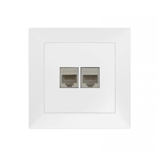 ΠΡΙΖΑ DATA ΔΙΠΛΗ RJ45+RJ45 Cat.6 ΠΛΗΡΗΣ ΛΕΥΚΗ ΠΡΙΖΑ DATA ΔΙΠΛΗ RJ45+RJ45 Cat.6 ΠΛΗΡΗΣ ΛΕΥΚΗ