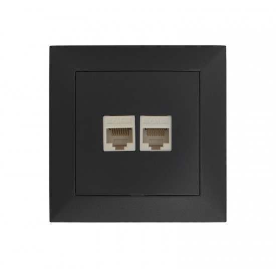 ΠΡΙΖΑ DATA ΔΙΠΛΗ RJ45+RJ45 Cat.6 ΠΛΗΡΗΣ ΑΝΘΡΑΚΙ ΠΡΙΖΑ DATA ΔΙΠΛΗ RJ45+RJ45 Cat.6 ΠΛΗΡΗΣ ΑΝΘΡΑΚΙ