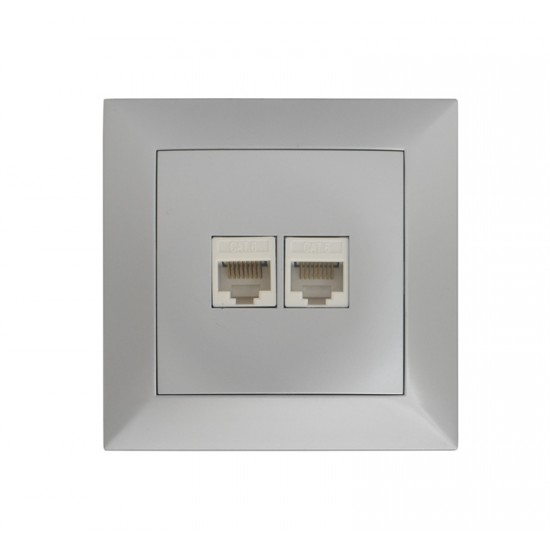 ΠΡΙΖΑ DATA ΔΙΠΛΗ RJ45+RJ45 Cat.6 ΠΛΗΡΗΣ ΑΣΗΜΙ ΠΡΙΖΑ DATA ΔΙΠΛΗ RJ45+RJ45 Cat.6 ΠΛΗΡΗΣ ΑΣΗΜΙ