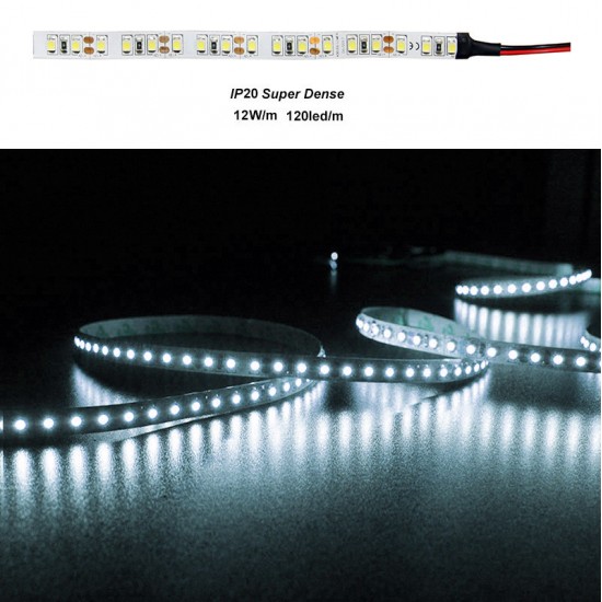 ΤΑΙΝΙΑ LED 5m 12VDC 14,4W/m 2835 120LED/m ΨΥΧΡΟ 6500K IP20