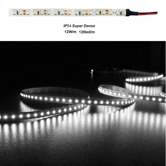 ΤΑΙΝΙΑ LED 5m 12VDC 14,4W/m 2835 120LED/m ΛΕΥΚΟ 4000K IP54