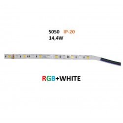ΤΑΙΝΙΑ LED 5m 24VDC 14.4W/m 60LED/m RGB+ΛΕΥΚΟ 4000K IP20
