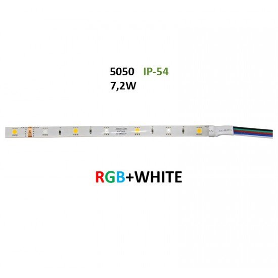 ΤΑΙΝΙΑ LED 5m 12VDC 7.2W/m 36LED/m RGB & ΛΕΥΚΟ 4000K IP54 ΤΑΙΝΙΑ LED 5m 12VDC 7.2W/m 36LED/m RGB & ΛΕΥΚΟ 4000K IP54