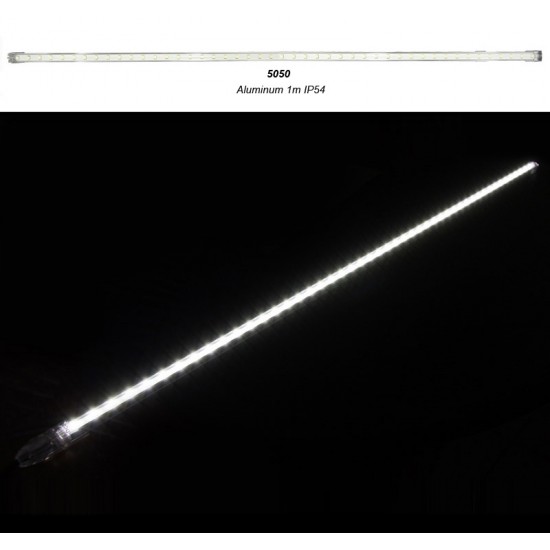 ΜΠΑΡΑ LED ΑΛΟΥΜΙΝΙΟΥ 1m 24VDC 11W 48LED 120° ΨΥΧΡΟ IP54