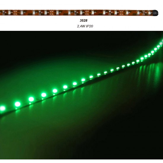 ΤΑΙΝΙΑ LED 50cm 12VDC 2.4W 30LED 120° ΠΡΑΣΙΝO IP20