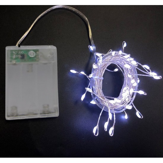 50 MICRO LED ΜΠΑΤΑΡΙΑΣ ΣΤΑΘΕΡΑ ΑΣΗΜΙ ΣΥΡΜΑ ΨΥΧΡΑ ΙΡ20