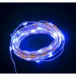 100 MICRO LED ΜΕ ΠΡΟΓΡΑΜΜΑ+ΣΤΑΘΕΡΑ ΑΣΗΜΙ  ΣΥΡΜΑ ΜΠΛΕ IP44