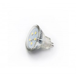 LED ΛΑΜΠΑ MR11 ΓΥΑΛΙΝΟ 2W 12VAC/DC 105° ΨΥΧΡΟ 6200Κ