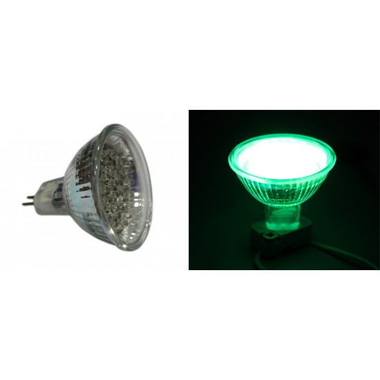 LED ΛΑΜΠΑ PAR16 30LED 2W 230V ΠΡΑΣΙΝΟ