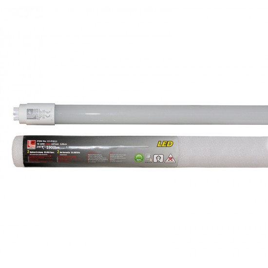 LED ΛΑΜΠΑ ΓΥΑΛΙΝΗ T8 120cm 18W 230V ΔΙΠΛΗΣ ΤΡΟΦΟΔΟΣΙΑΣ ΘΕΡΜΟ