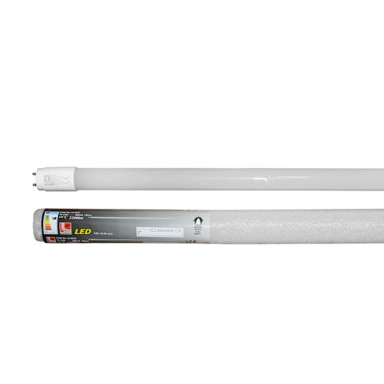 LED ΛΑΜΠΑ ΓΥΑΛΙΝΗ T8 150cm 24W 230V ΔΙΠΛΗΣ ΤΡΟΦΟΔΟΣΙΑΣ ΛΕΥΚΟ